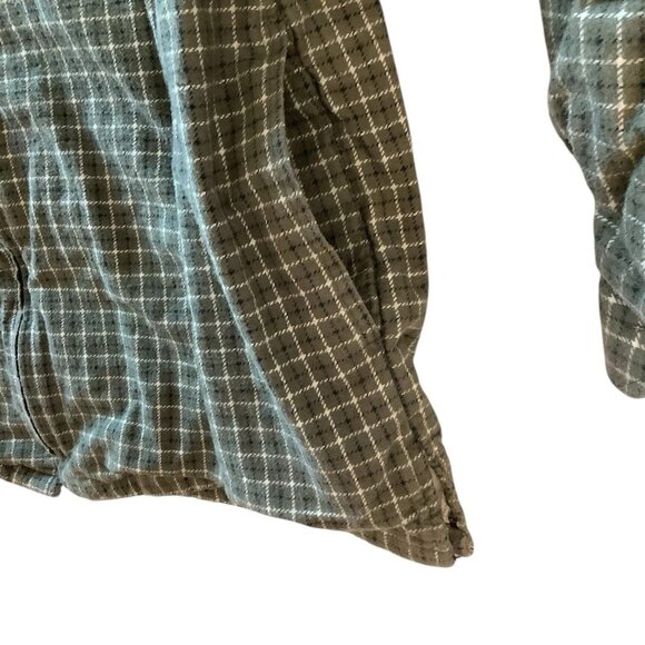Y.U.M.A. Men’s Plaid Green Flannel Shirt Full Zip Thermal Lined Size XL - Picture 4 of 11